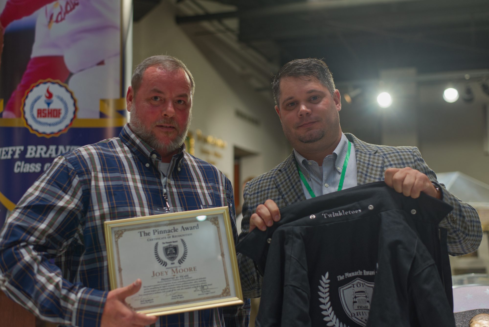 Loggers Technology Summit award presentation featuring Joey Moore and The Pinnacle Team.